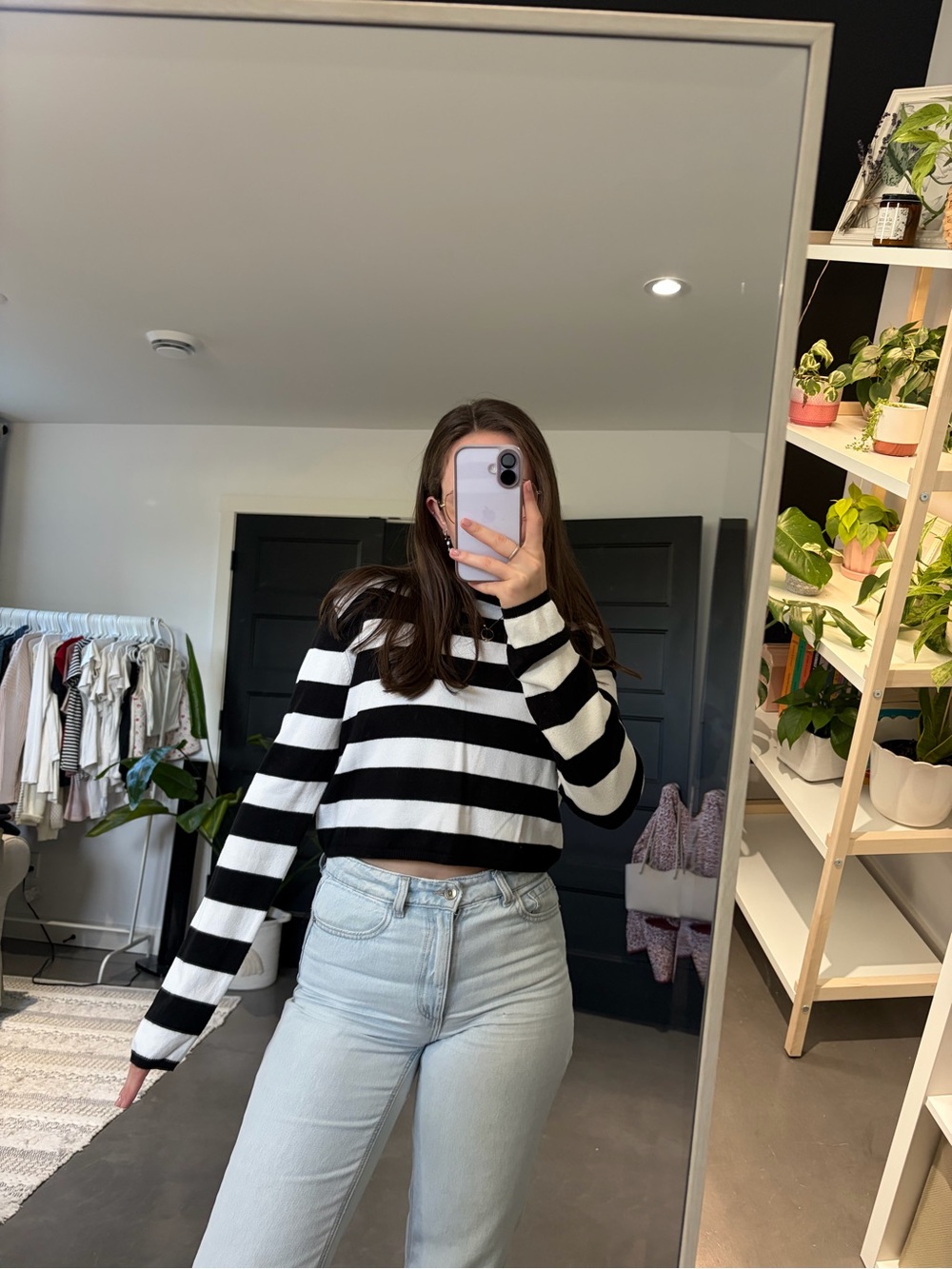 Chandail ligne noir et blanc léger - femme